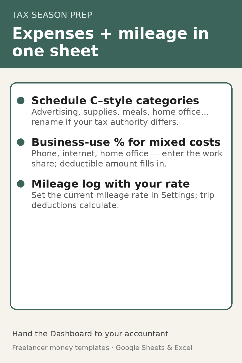 Preview cover: Freelancer Expense Category sample