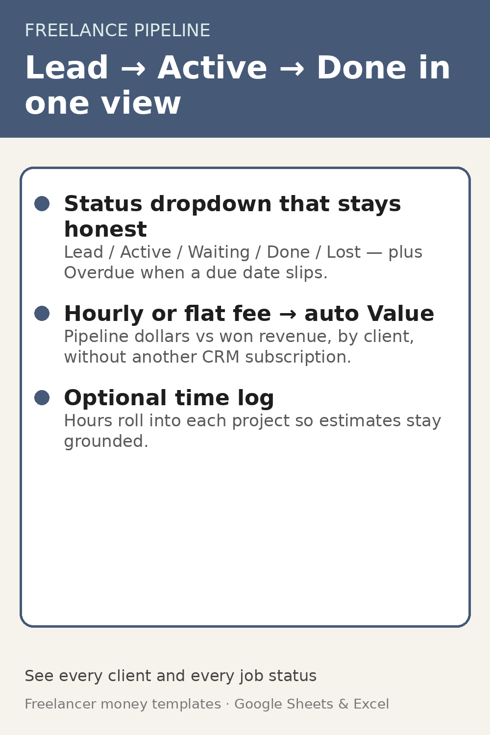 Preview cover: Freelancer Client Pipeline sample